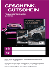 PORSCHE KLASSIK Gutschein