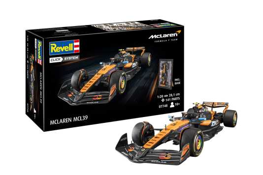 Revell rollt McLaren von Champ Norris MCL39 als Click-Bausatz aus der 1:20-Box
