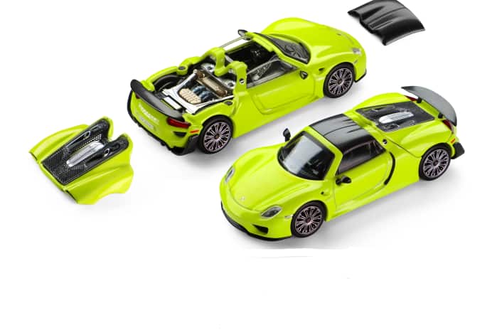 Trends Hobby bringt Porsche 918 Spyder in Acid Yellow als 1:64-Miniatur