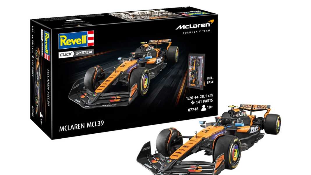 Revell rollt McLaren von Champ Norris MCL39 als Click-Bausatz aus der 1:20-Box