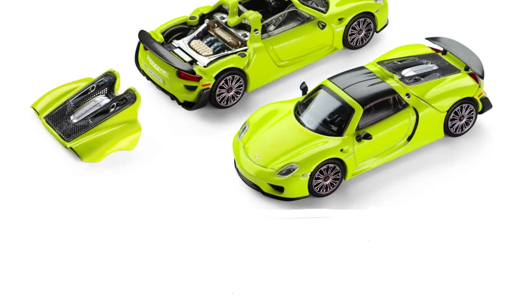Trends Hobby bringt Porsche 918 Spyder in Acid Yellow als 1:64-Miniatur