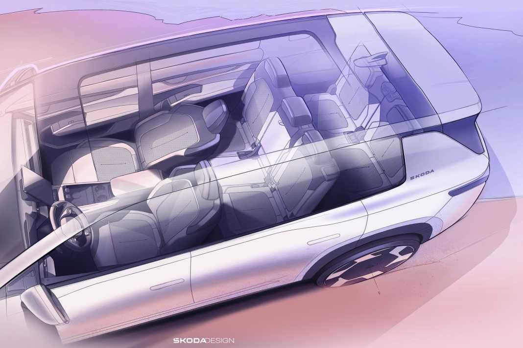 Skoda Peaq zeigt loungeartigen Siebensitzer-Innenraum