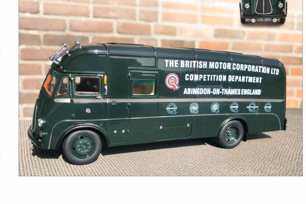 ’55 Morris FV BMC-Renntransporter von Matrix in 1:43