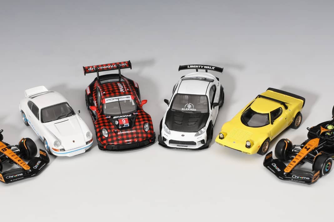 Mini GT setzt auf Porsche, McLaren, Toyota und Lancia in 1:64
