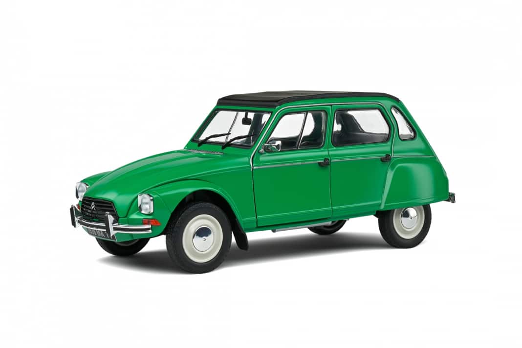Solido bringt die Edel-Ente Citroen Dyane in 1:18 und Tannenbaumgrün
