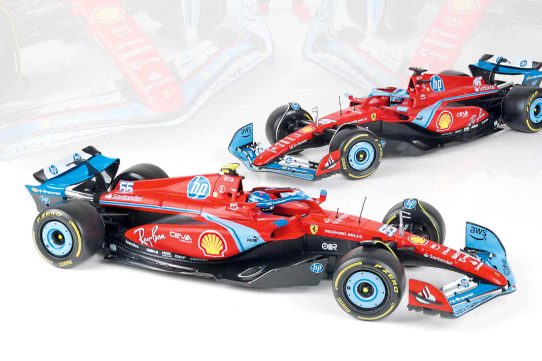 Ferrari SF-24 „Miami“ von Bburago in 1:18 - BLAUE AKZENTE