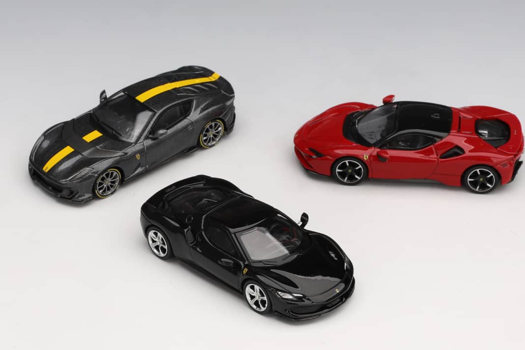 BBR rollt drei neue Ferrari-Modelle aus der Box – in 1:64 und aus Die Cast