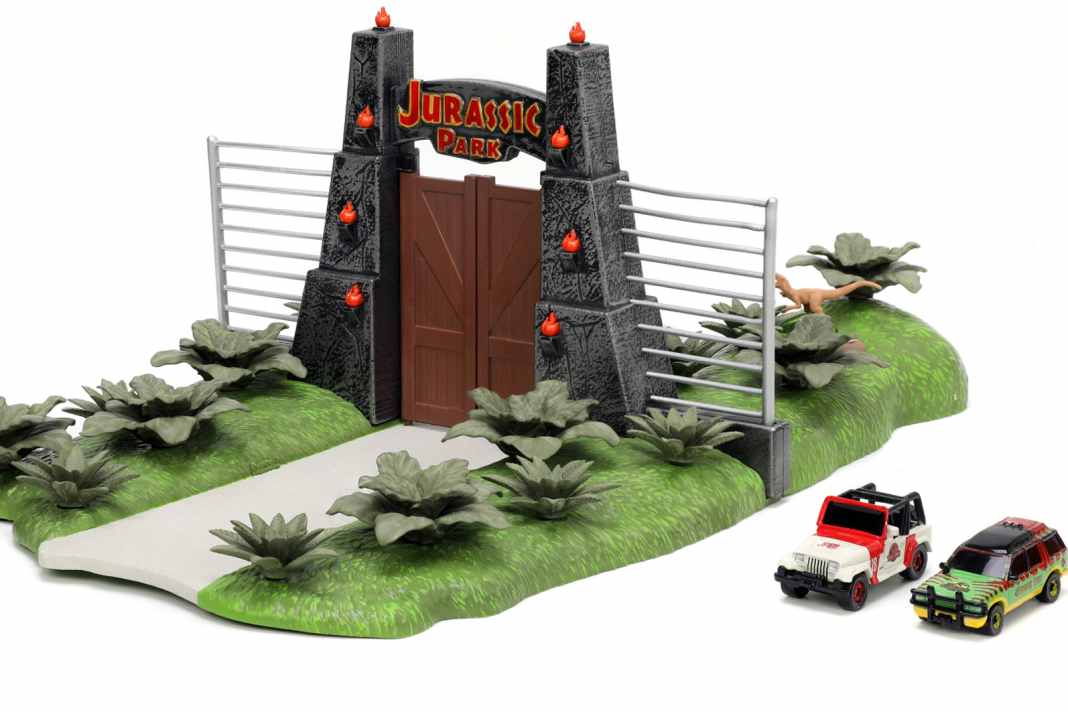 Die Autos von “Jurassic Park” machen sich bei Jada im Diorama extraklein!