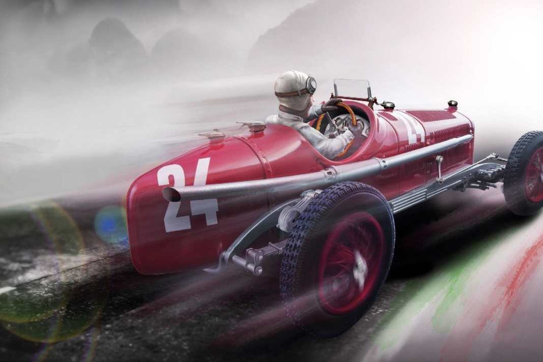 ‘32 Alfa Romeo P3 GP Monza Tazio Nuvolari von Tecnomodel in 1:18 – Licht aus, Sieg an