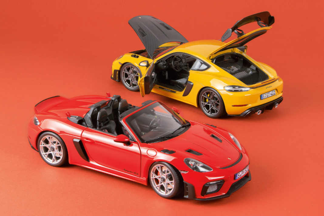 Cayman GT4 RS und Spyder RS von Norev in 1:18 – Colourstorm