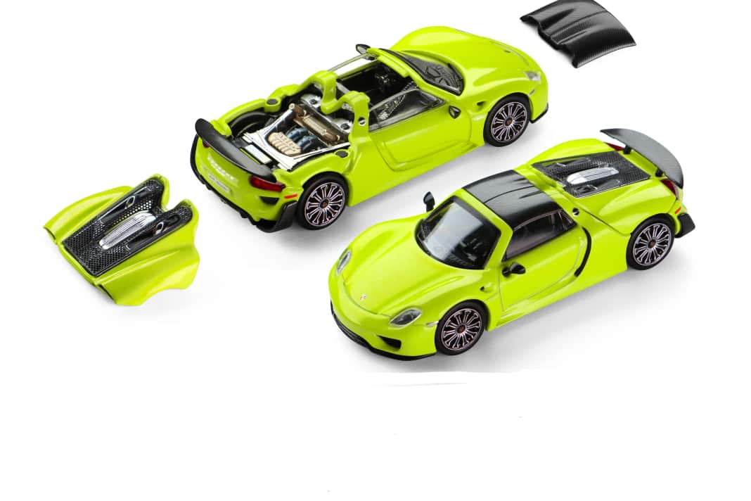 Trends Hobby bringt Porsche 918 Spyder in Acid Yellow als 1:64-Miniatur