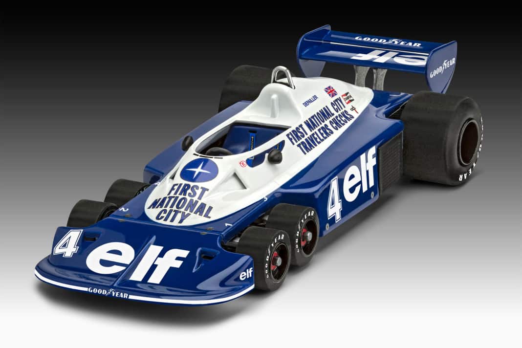 Revell schiebt den legendären Sixwheeler von Tyrrell in 1:32 an den Start!