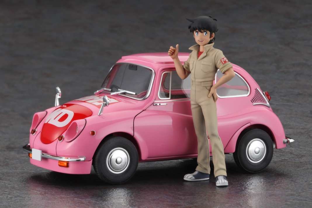 Subaru 360 mit Jun Kazami rollt bei Hasewaga als 1:24-Kit vor