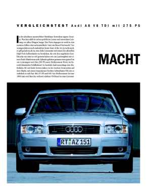 Vergleichstest: Audi A8 V8 TDI mit 275 PS gegen VW Phaeton V10 TDI mit 313 PS