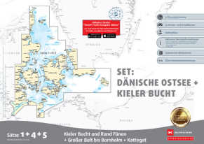 Sportbootkarten Satz 1, 4 und 5   Set: Dänische Ostsee und Kieler Bucht (Ausgabe 2026)