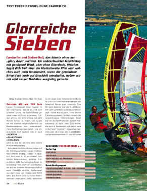 Freeridesegel ohne Camber 7,0