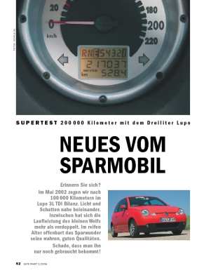 Supertest: 200000 Kilometer mit dem Dreiliter Lupo