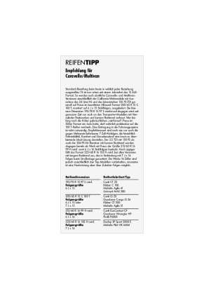 REIFENTIPP Caravelle/Multivan T4