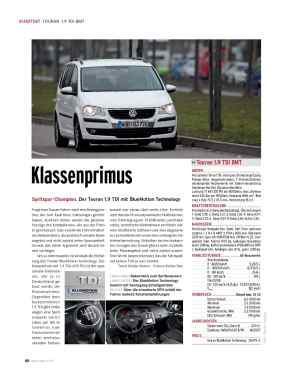 Kurztest: Touran 1.9 TDI BMT mit 105 PS