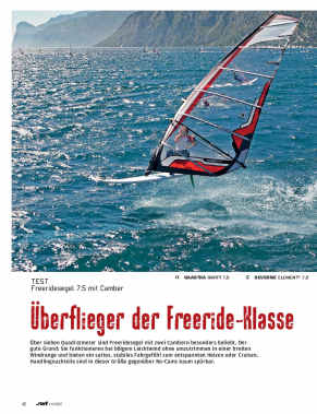 Test: Freeridesegel 7,5 mit Camber