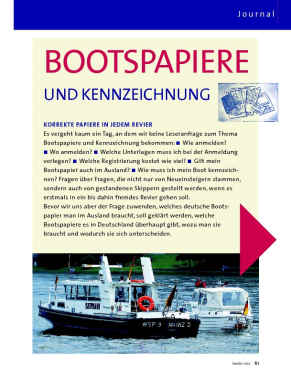 Bootspapiere und Kennzeichnung