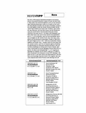 REIFENTIPP  Bora