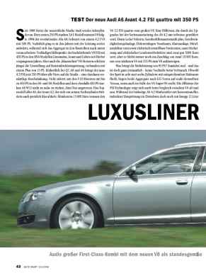 Test: Der neue Audi A6 Avant 4.2 FSI quattro mit 350 PS