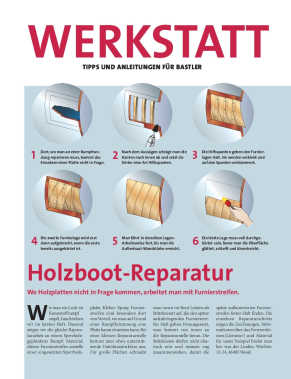 Holzboot-Reparatur