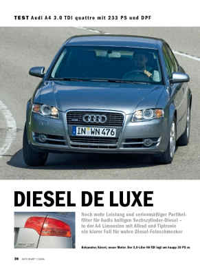 Test: Audi A4 3.0 TDI quattro mit 233 PS und DPF