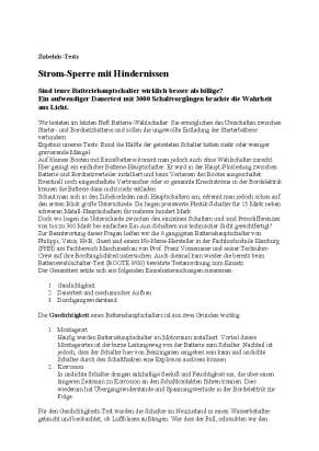 Strom-Sperre mit Hindernissen