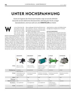 Motor: E-Motoren, Marktübersicht
