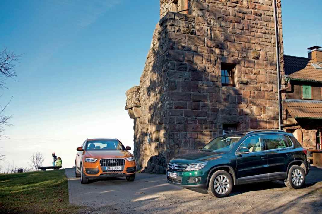 VW Tiguan 170 PS vs. Audi Q3 177 PS je 2.0 TDI - Sport und Spiel