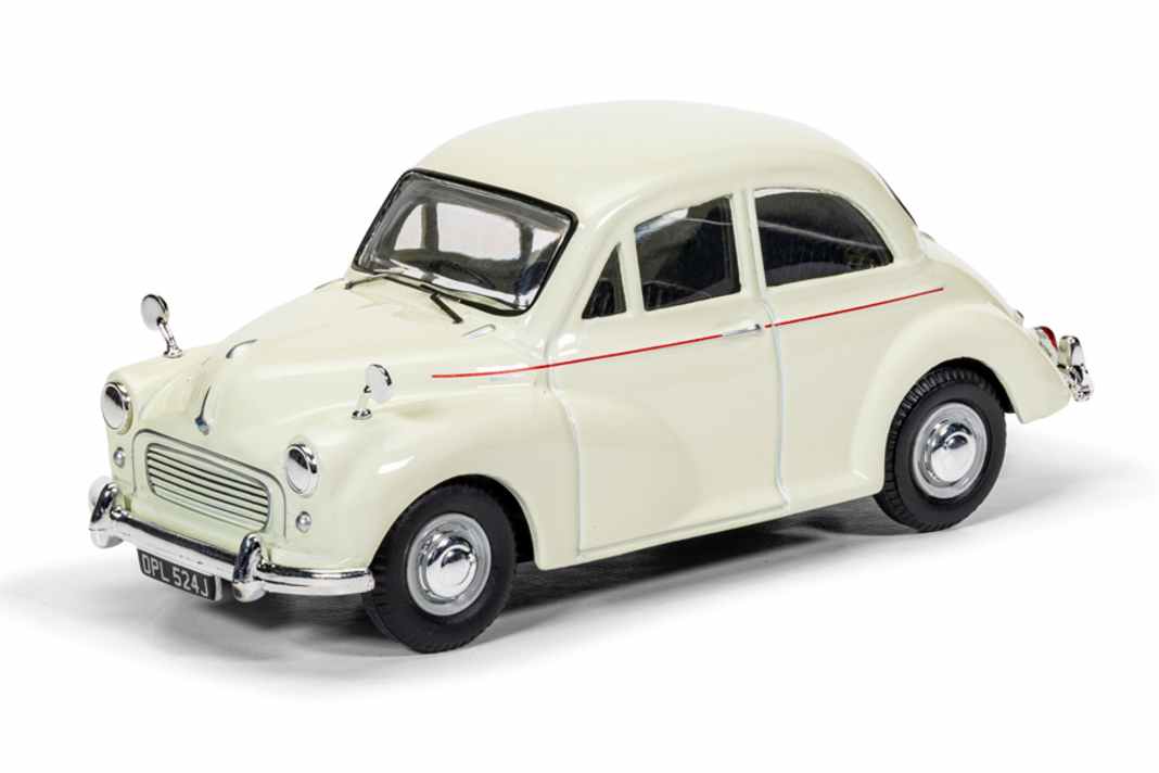 Corgi feiert 75 Jahre Morris Minor in 1:43 in Snowberry White