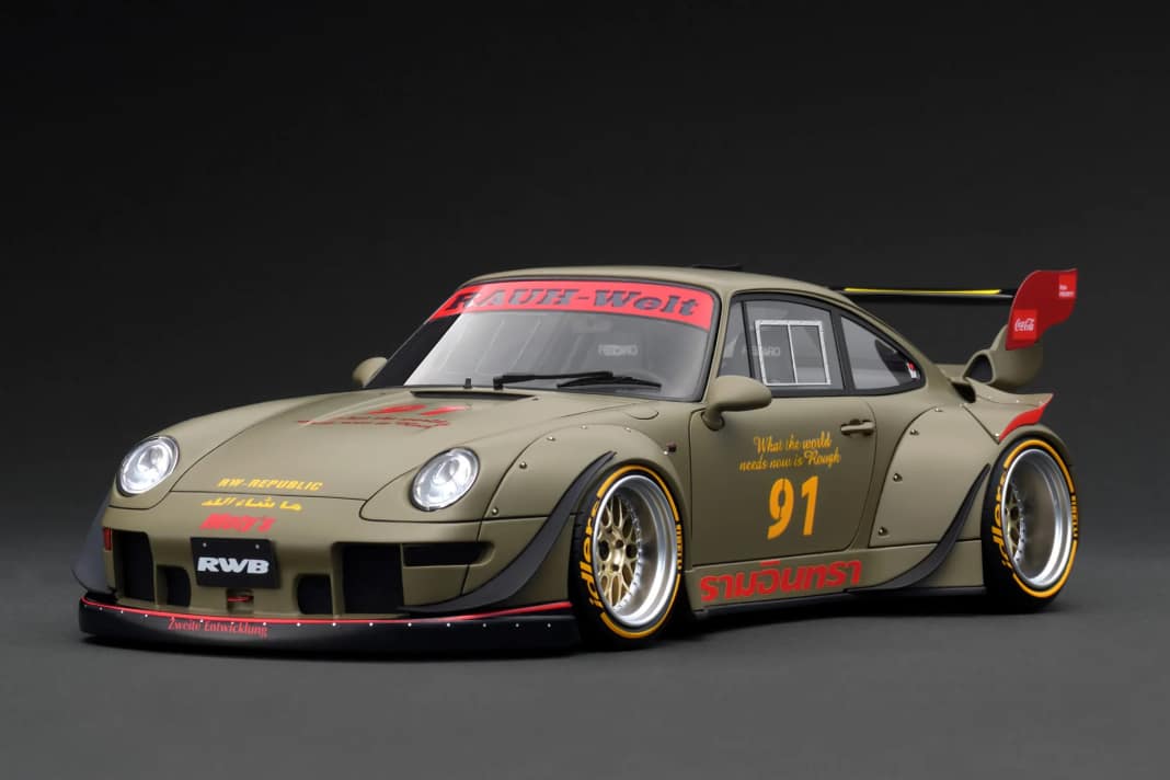 RWB 993 in Khaki erobert die Modellauto-Szene dank Ignition Model in 1:18