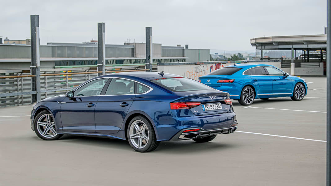Vergleichstest Audi A5 Sportback 40 TDI Qu. vs. VW Arteon 2.0 TDI