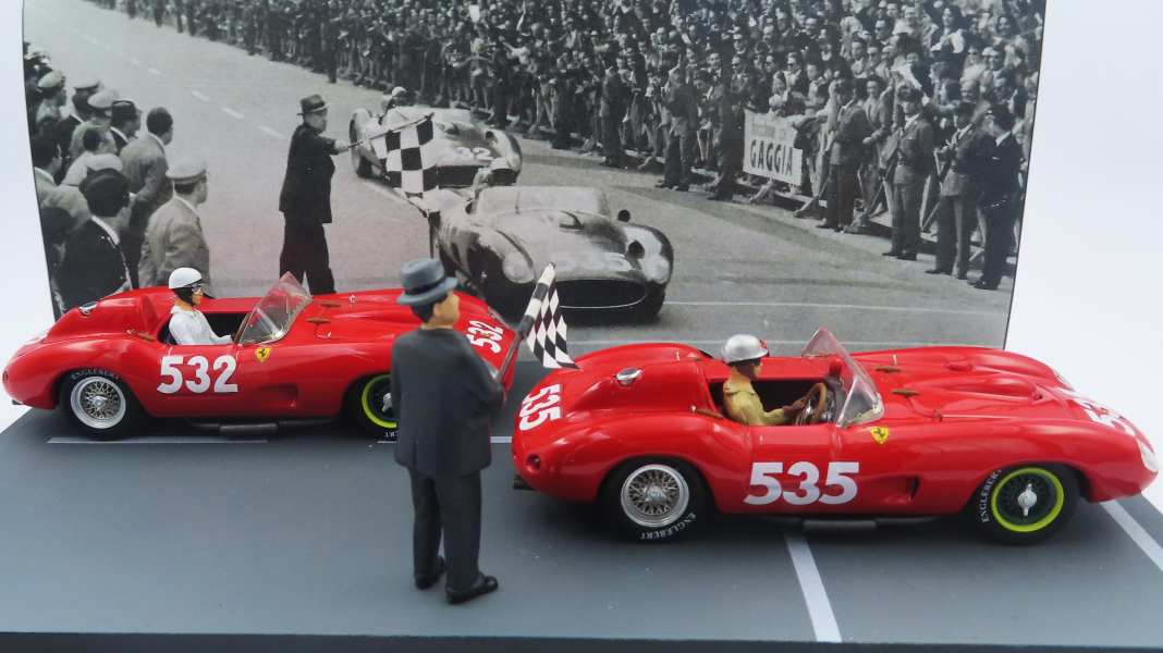 Art Modell erinnert an Ferrari-Doppelsieg bei der Mille Miglia in 1:43