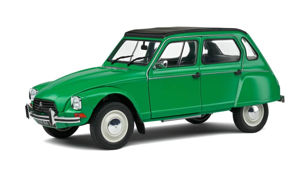 Solido bringt die Edel-Ente Citroen Dyane in 1:18 und Tannenbaumgrün