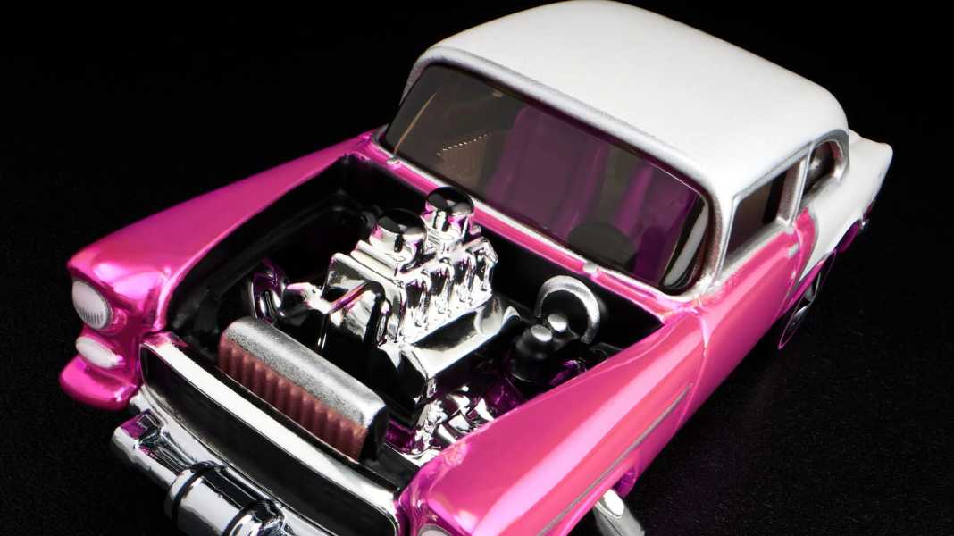 Hot Wheels RLC enthüllt '55 Chevy Bel Air Gasser in Party-Pink als 1:64er