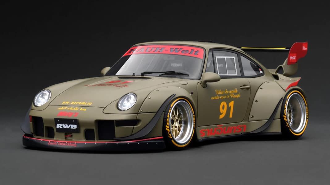 RWB 993 in Khaki erobert die Modellauto-Szene dank Ignition Model in 1:18