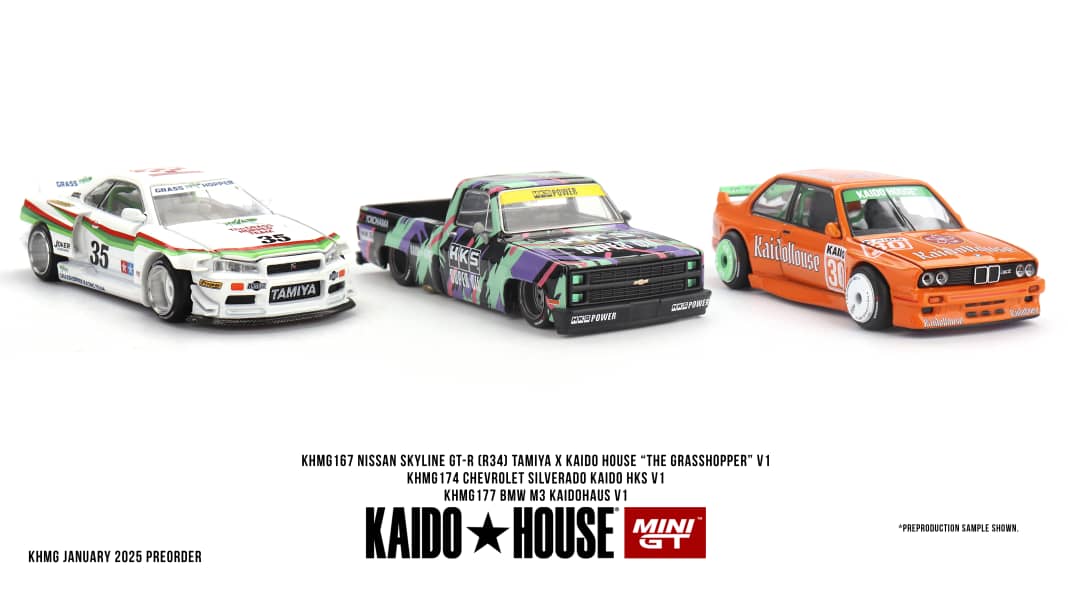 Messeticker 2: Mini GT zündet Kaido-House-Knüller von Chevy, BMW und Nissan in 1:64