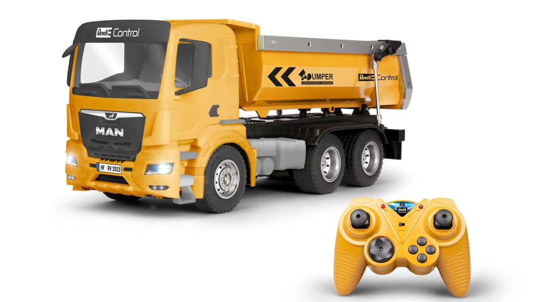 Revell bringt funkferngesteuerten MAN-Kipper im Maßstab 1:14