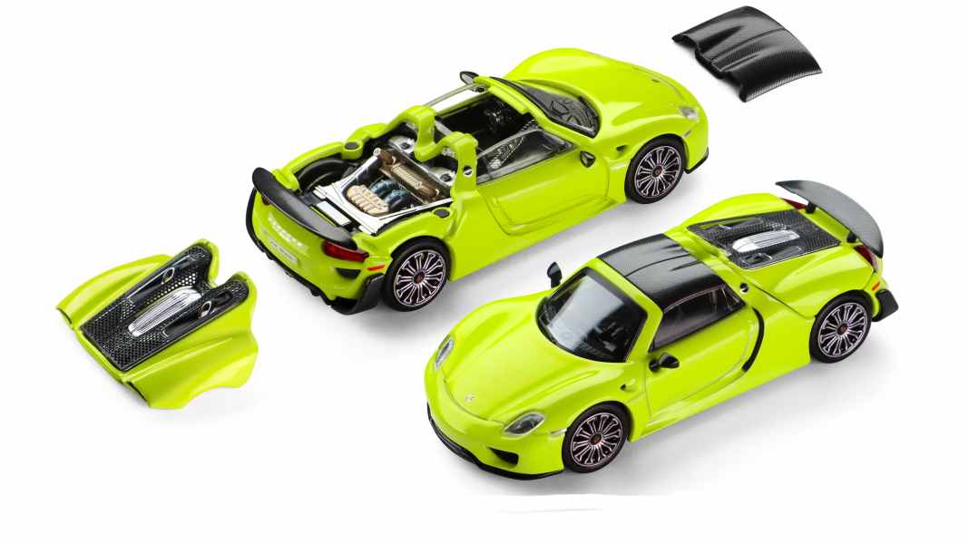 Trends Hobby bringt Porsche 918 Spyder in Acid Yellow als 1:64-Miniatur