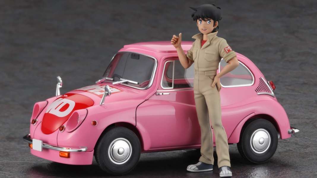 Subaru 360 mit Jun Kazami rollt bei Hasewaga als 1:24-Kit vor