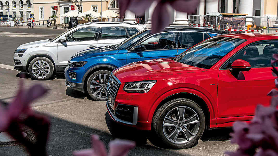 Vergleichstest: VW T-Roc vs. Audi Q2 vs. Skoda Karoq - Dreier-Beziehung