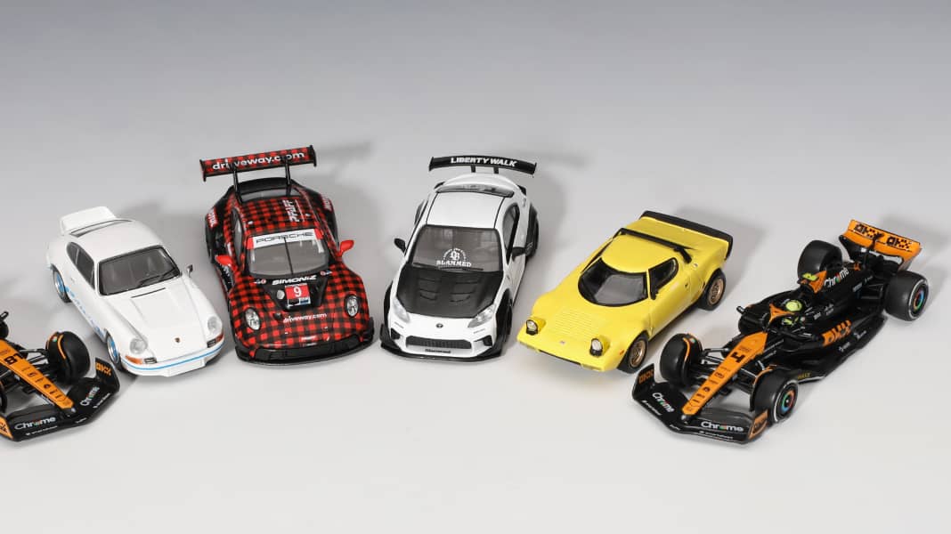 Mini GT setzt auf Porsche, McLaren, Toyota und Lancia in 1:64