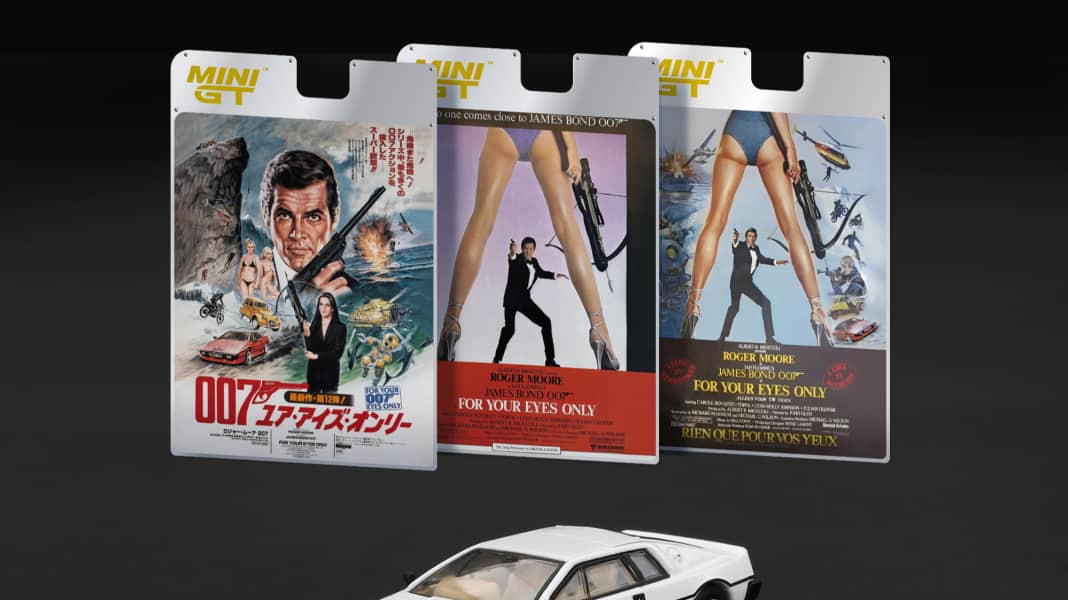Es blockbustert bei Mini GT in 1:64: Lotus und BMW von 007 kommen!