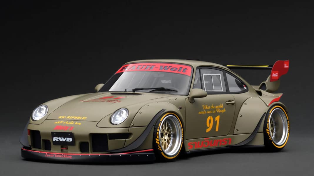 RWB 993 in Khaki erobert die Modellauto-Szene dank Ignition Model in 1:18