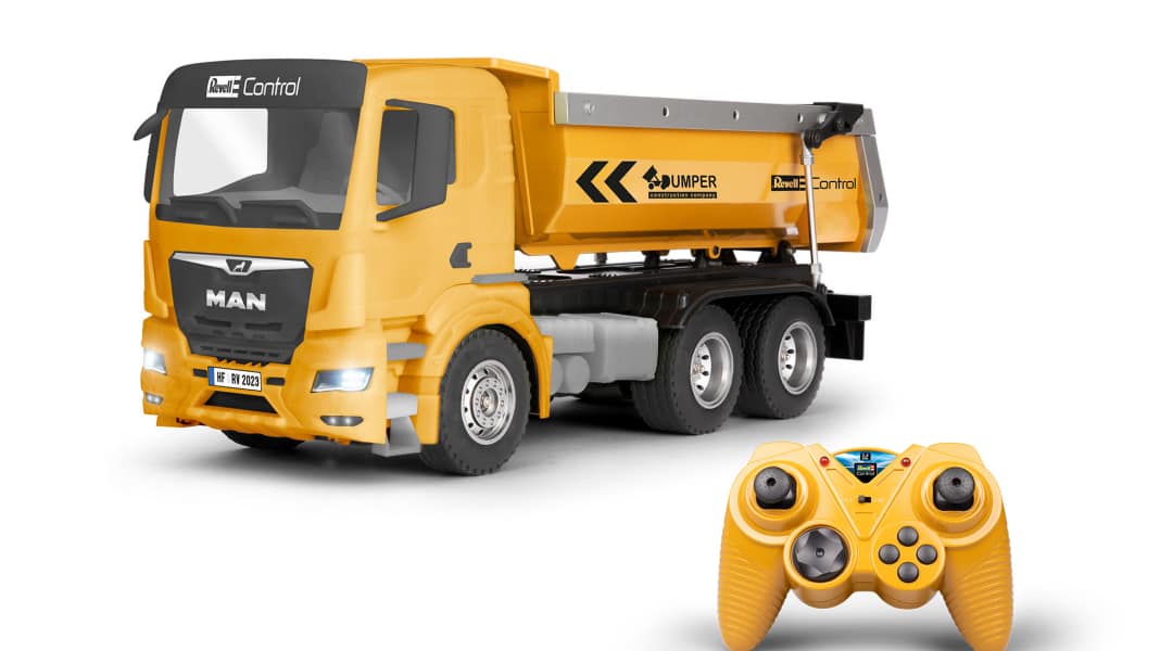 Revell bringt funkferngesteuerten MAN-Kipper im Maßstab 1:14