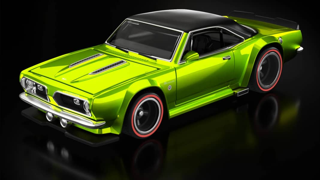 Der giftgrüne Plymouth Barracuda von Hot Wheels blendet jeden 1:64-Fan!