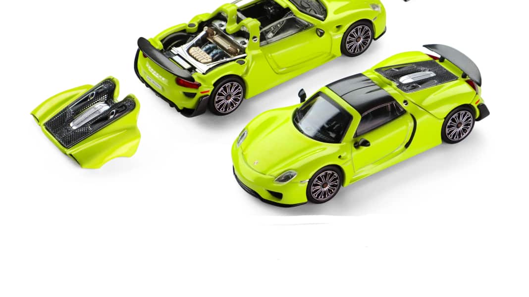 Trends Hobby bringt Porsche 918 Spyder in Acid Yellow als 1:64-Miniatur